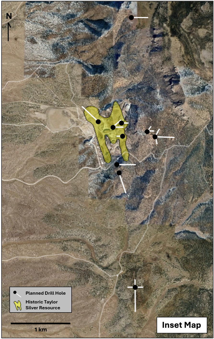 Planned Drill Hole Targets At Taylor